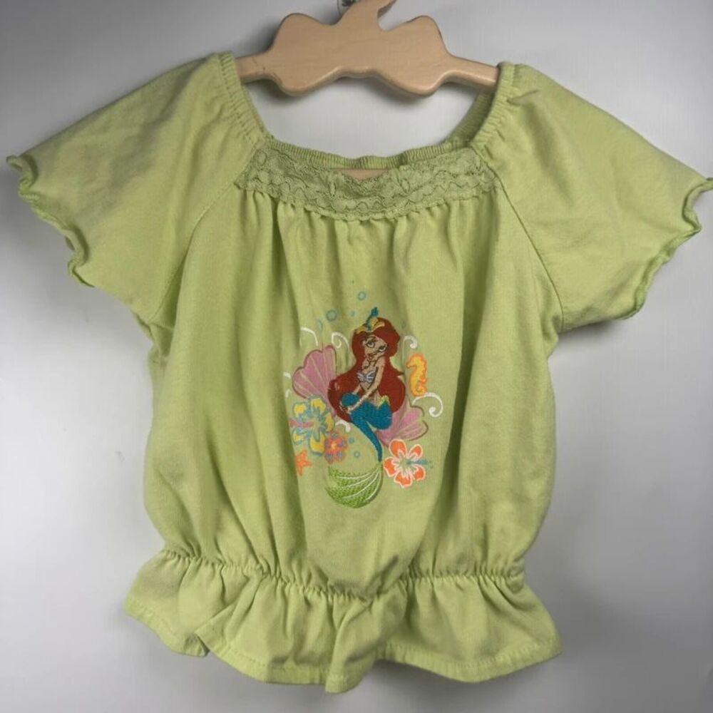 Y2K Disney The Little Mermaid Top Baby Girls 12 Months Ariel Graphic Nostalgic